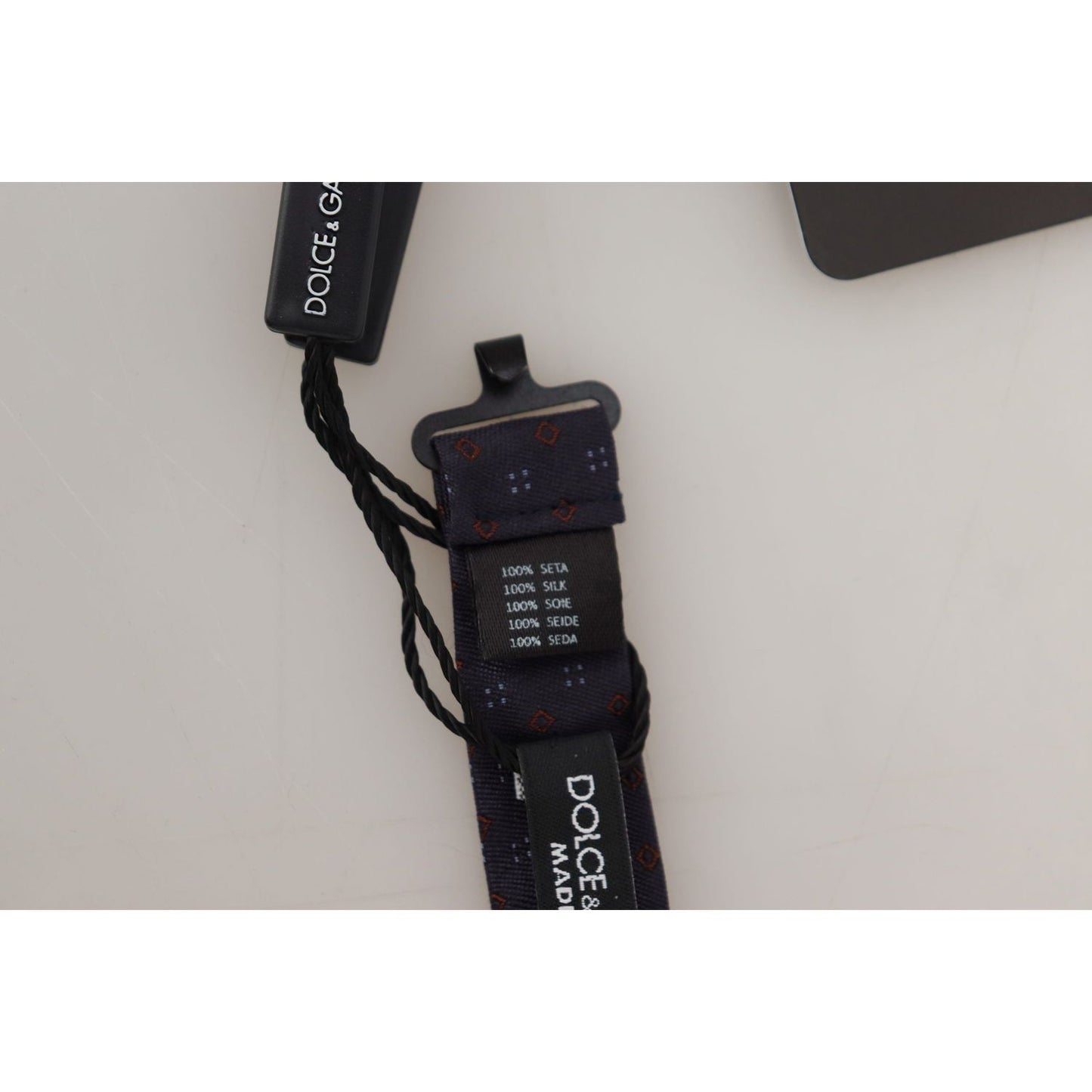 Dolce & Gabbana Blue Pattern Silk Adjustable Neck Papillon Bow Tie