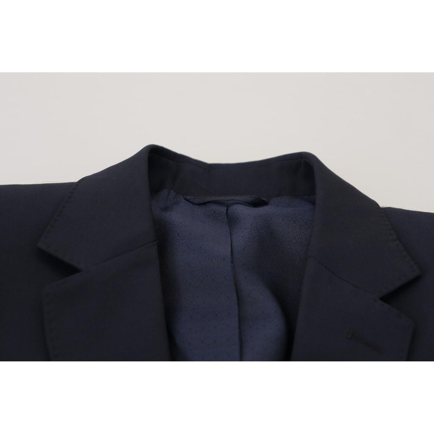 Dolce & Gabbana Elegant Dark Blue Slim Fit Wool Blazer Dolce & Gabbana