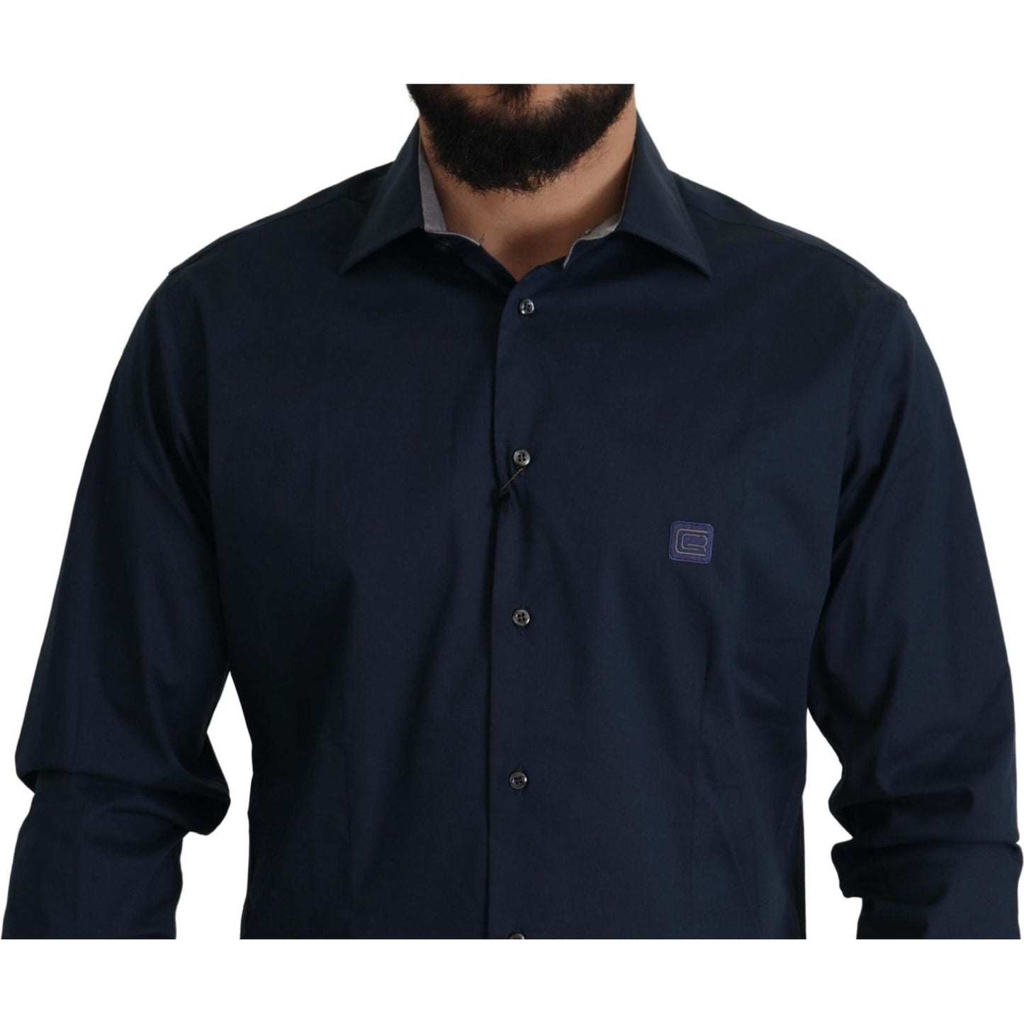 Roberto Cavalli Navy Elegance Cotton Dress Shirt Roberto Cavalli