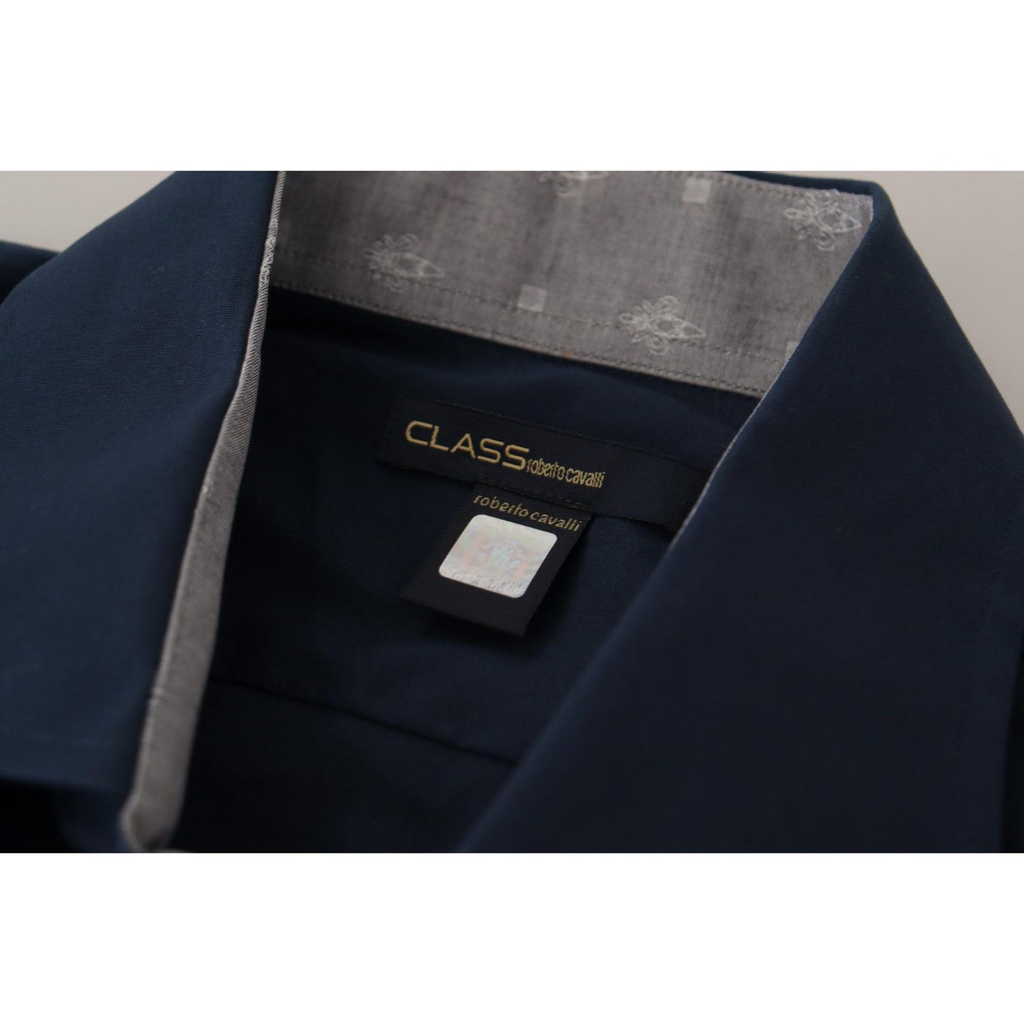 Roberto Cavalli Navy Elegance Cotton Dress Shirt Roberto Cavalli