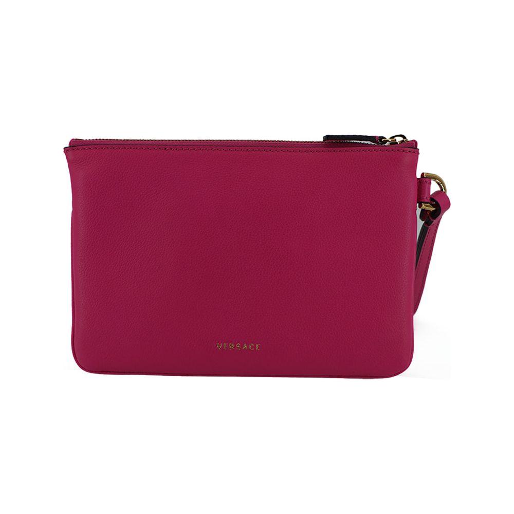 Versace Elegant Pink Leather Pouch Clutch Versace