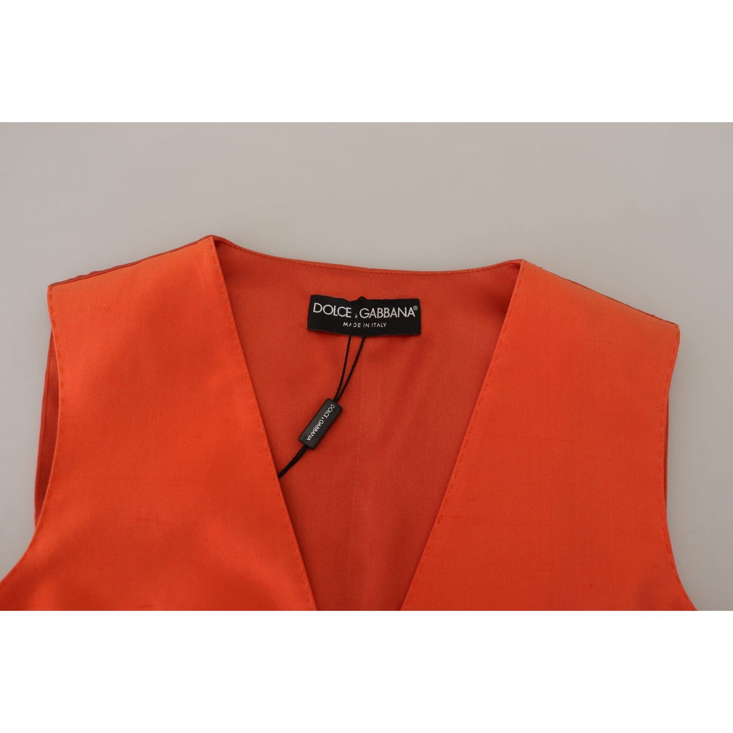 Dolce & Gabbana Elegant Orange Silk Waistcoat Dolce & Gabbana