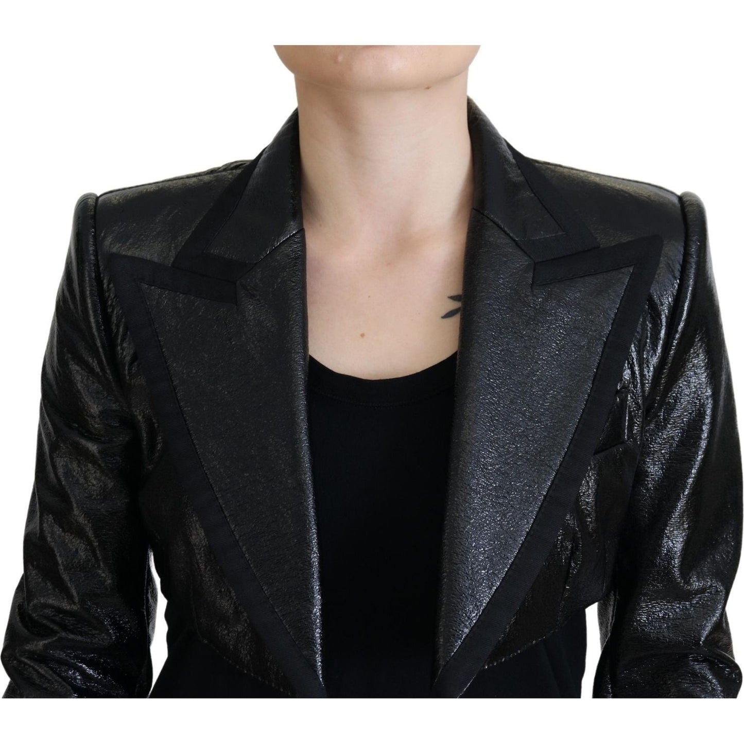 Dolce & Gabbana Elegant Cropped Black Designer Jacket Dolce & Gabbana