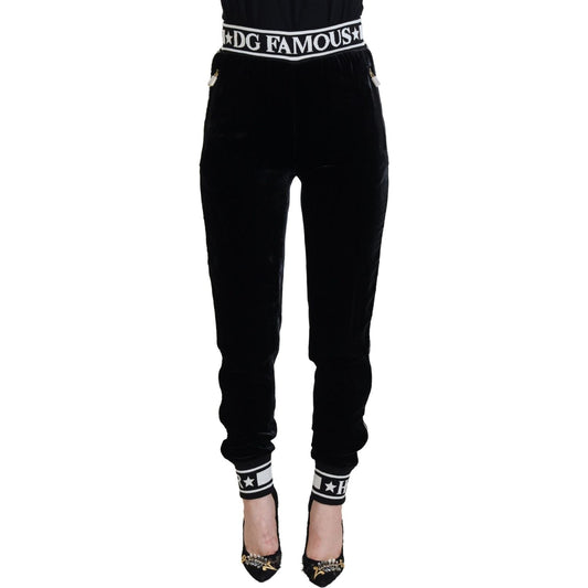 Dolce & Gabbana Elegant Velvet Pants - Timeless Black Luxury Dolce & Gabbana