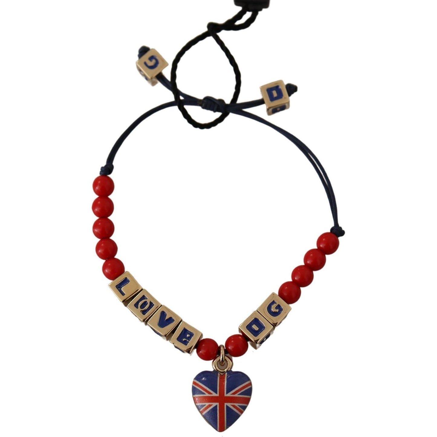 Dolce & Gabbana Elegant Blue, Red Glass & Zama Bracelet WOMAN BRACELET Dolce & Gabbana