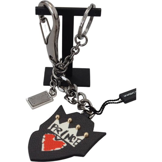 Dolce & Gabbana Elegant Silver and Black Designer Keychain Dolce & Gabbana