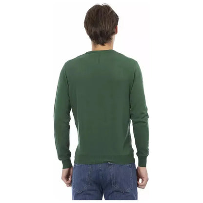 Baldinini Trend Green Cotton Men Sweater