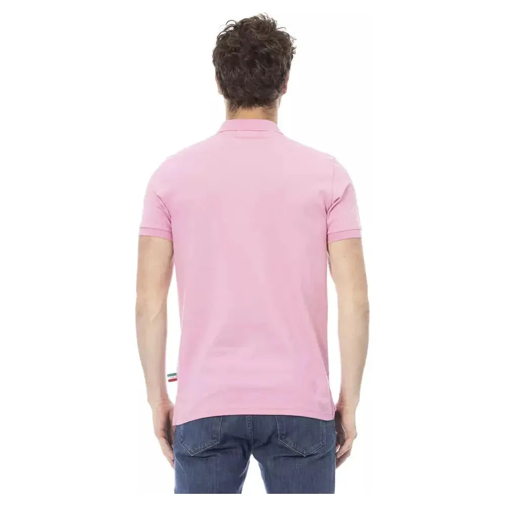 Baldinini Trend Pink Cotton Men Polo Baldinini Trend