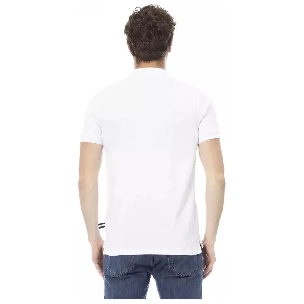 Baldinini Trend White Cotton Men Polo Baldinini Trend