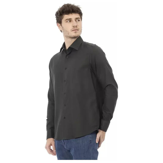 Baldinini Trend Green Cotton Men Shirt Baldinini Trend