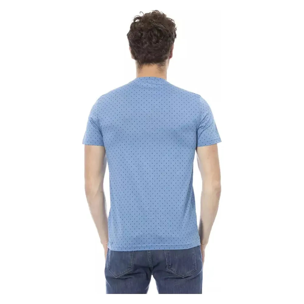 Baldinini Trend Light Blue Cotton Men T-Shirt Baldinini Trend