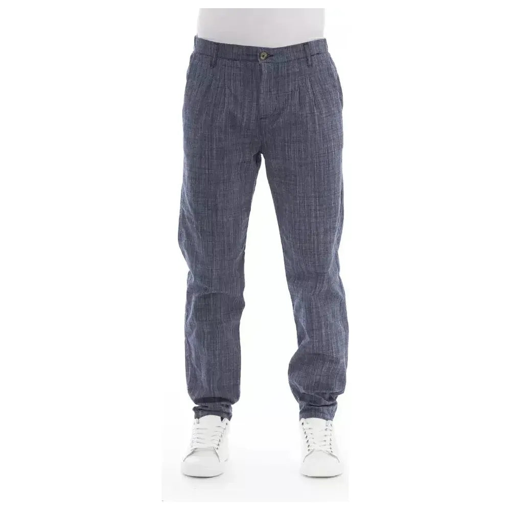 Baldinini Trend Blue Cotton Men Chino Pants Baldinini Trend