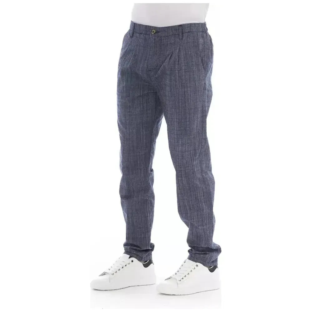 Baldinini Trend Blue Cotton Men Chino Pants Baldinini Trend