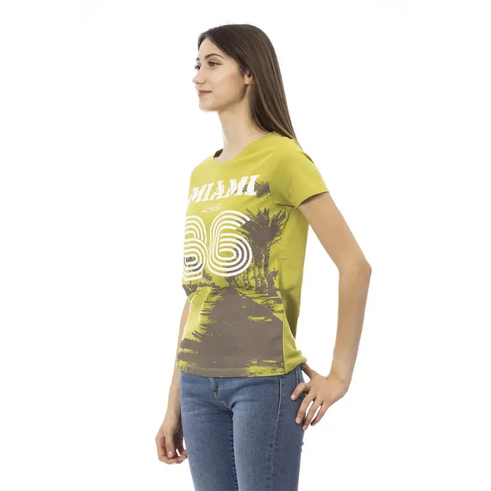 Trussardi Action Green Cotton Women T-Shirt