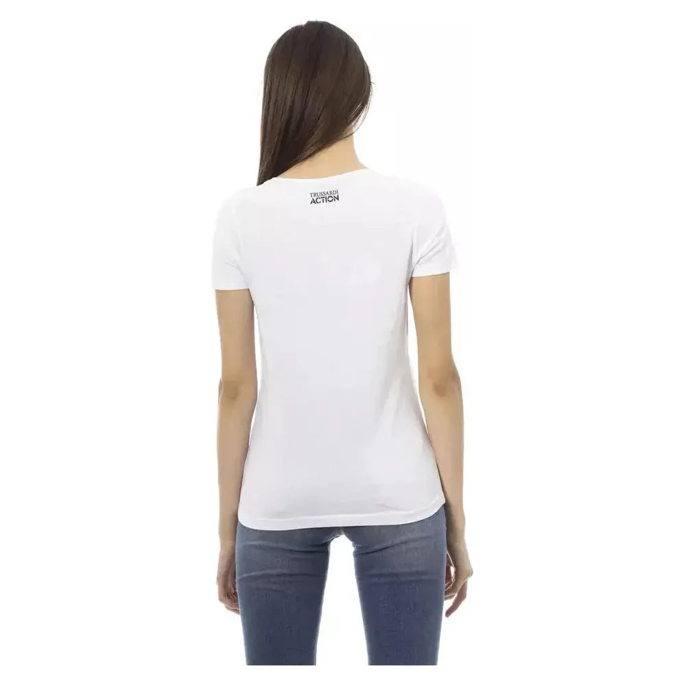 Trussardi Action White Cotton Women Top Trussardi Action