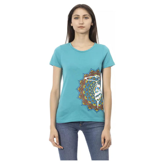 Trussardi Action Light Blue Cotton Women T-Shirt Trussardi Action