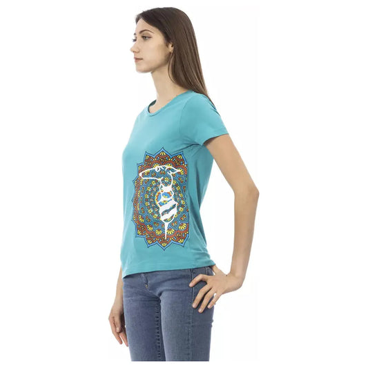 Trussardi Action Light Blue Cotton Women T-Shirt Trussardi Action