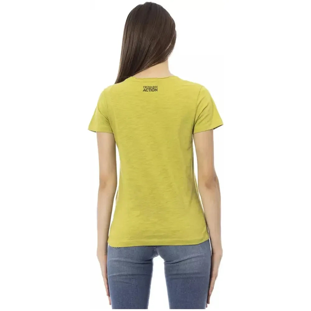 Trussardi Action Green Cotton Women T-Shirt Trussardi Action