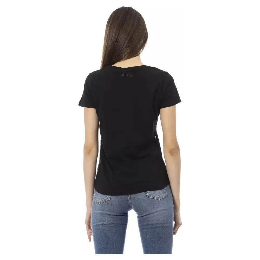 Trussardi Action Chic Black Short Sleeve Round Neck Tee Trussardi Action