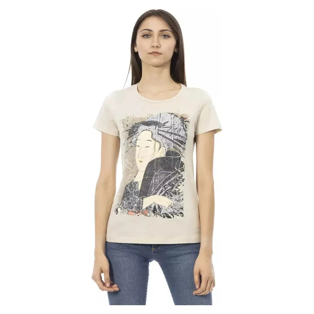 Trussardi Action Beige Cotton Women T-Shirt