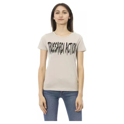 Trussardi Action Beige Cotton Women T-Shirt