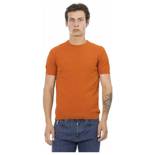 Baldinini Trend Orange Cotton Men Sweater Baldinini Trend