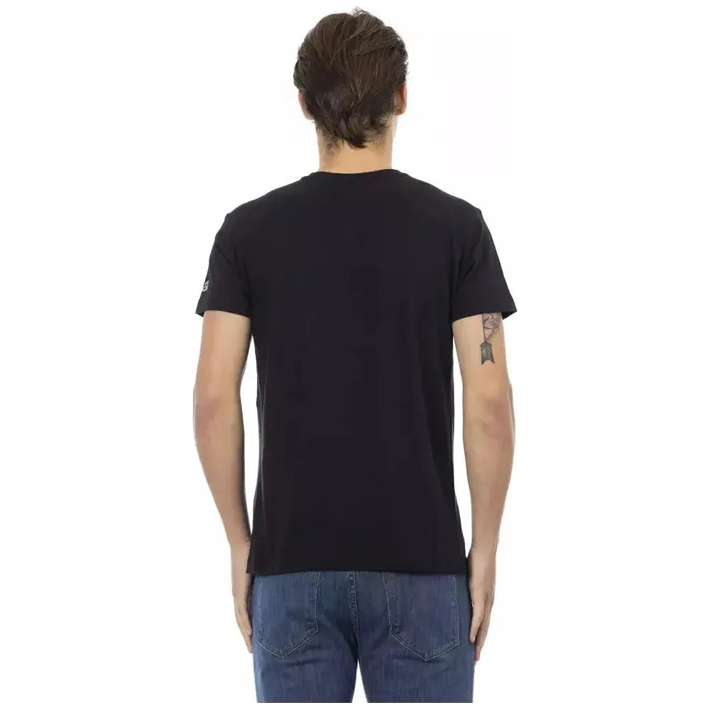 Trussardi Action Black Cotton Men T-Shirt Trussardi Action