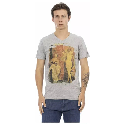 Trussardi Action Gray Cotton Men T-Shirt
