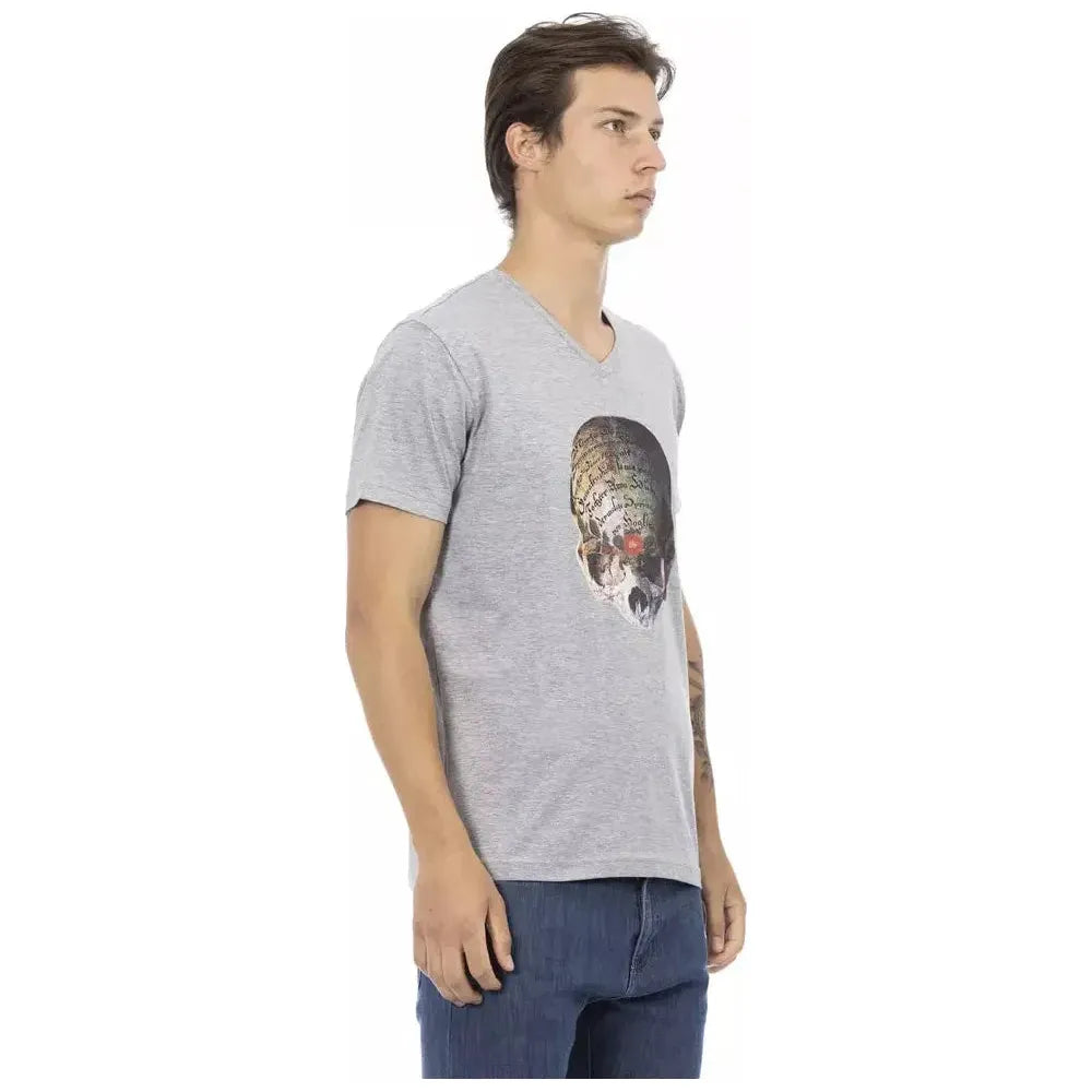 Trussardi Action Gray Cotton Men T-Shirt Trussardi Action