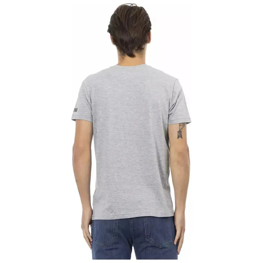 Trussardi Action Gray Cotton Men T-Shirt Trussardi Action