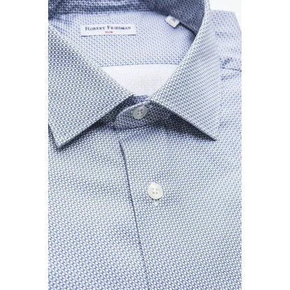 Robert Friedman Light Blue Cotton Men Shirt