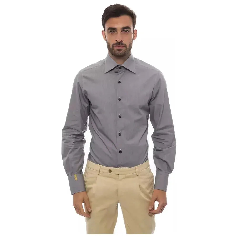 Billionaire Italian Couture Black Cotton Men Shirt Billionaire Italian Couture