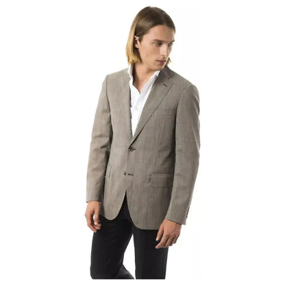 Uominitaliani Gray Wool Mens Blazer