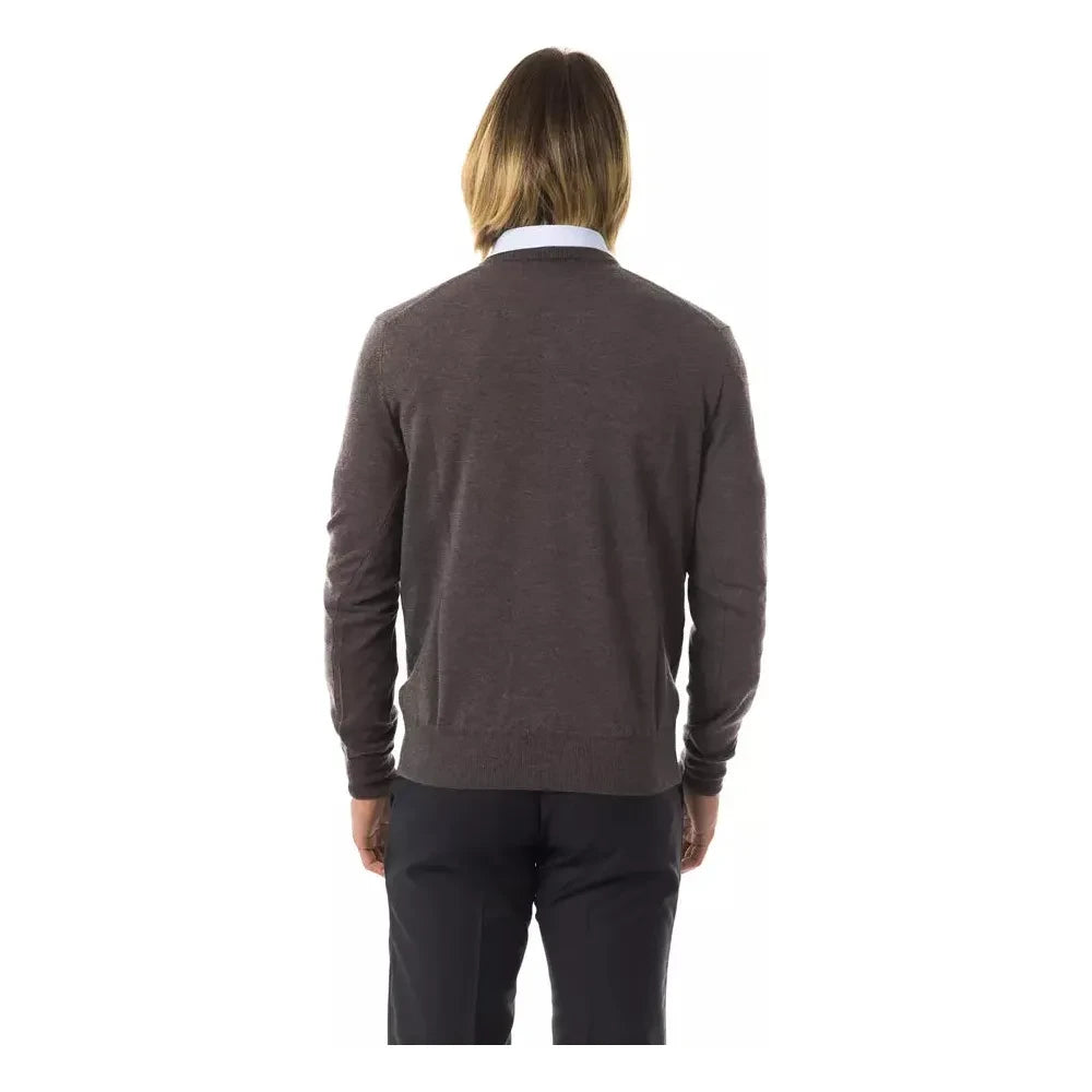 Uominitaliani Gray Merino Wool Men Sweater