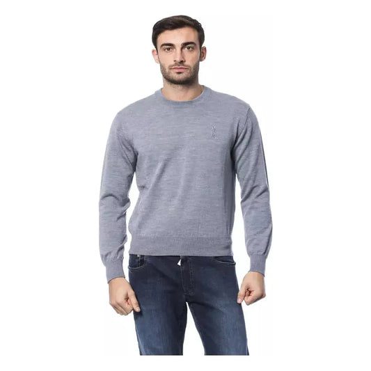 Billionaire Italian Couture Gray Merino Wool Men Sweater Billionaire Italian Couture