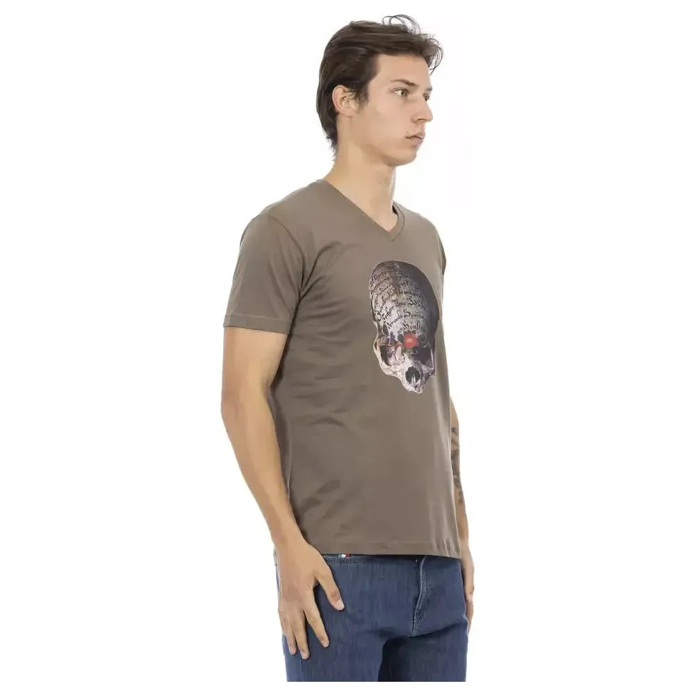 Trussardi Action Brown Cotton Men T-Shirt Trussardi Action