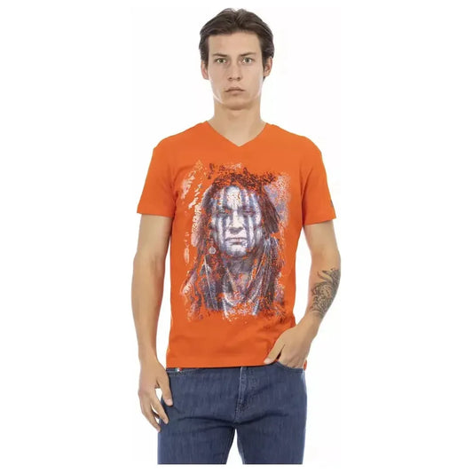 Trussardi Action Orange Cotton Men T-Shirt Trussardi Action