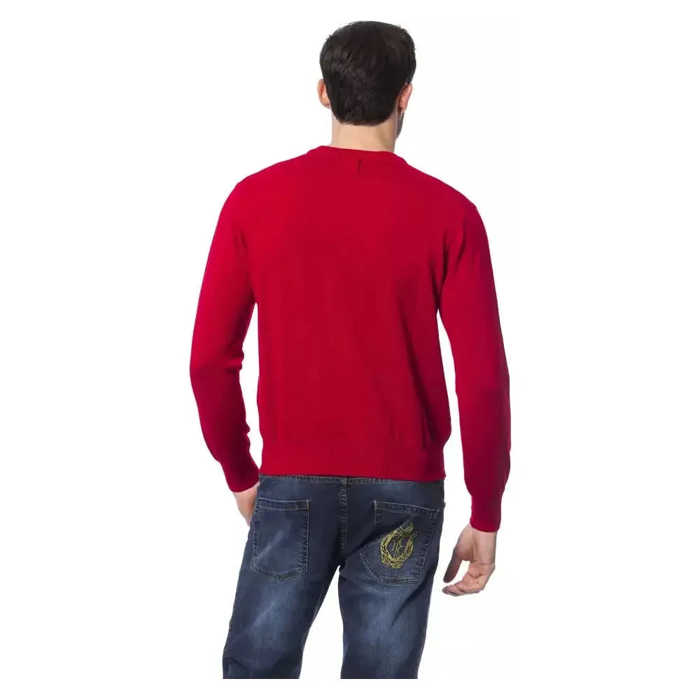Billionaire Italian Couture Red Merino Wool Men Sweater