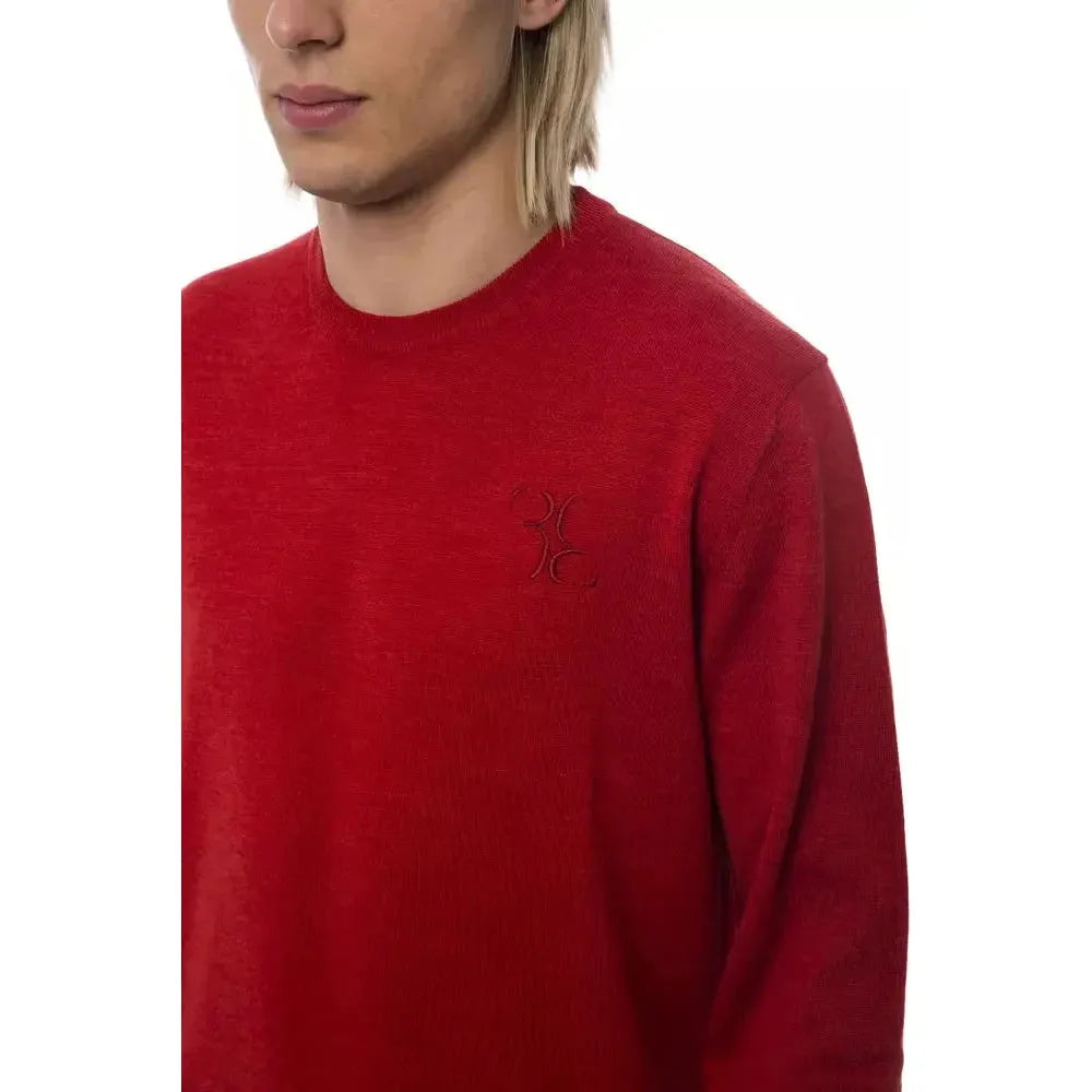 Billionaire Italian Couture Red Merino Wool Men Sweater Billionaire Italian Couture