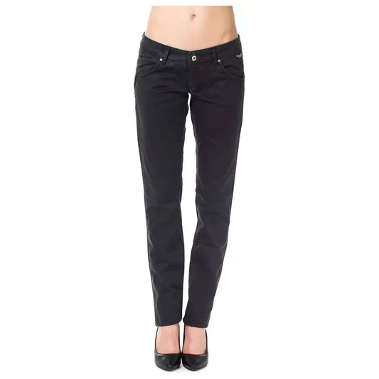 Ungaro Fever Blue Cotton Women's Regular Fit Pant