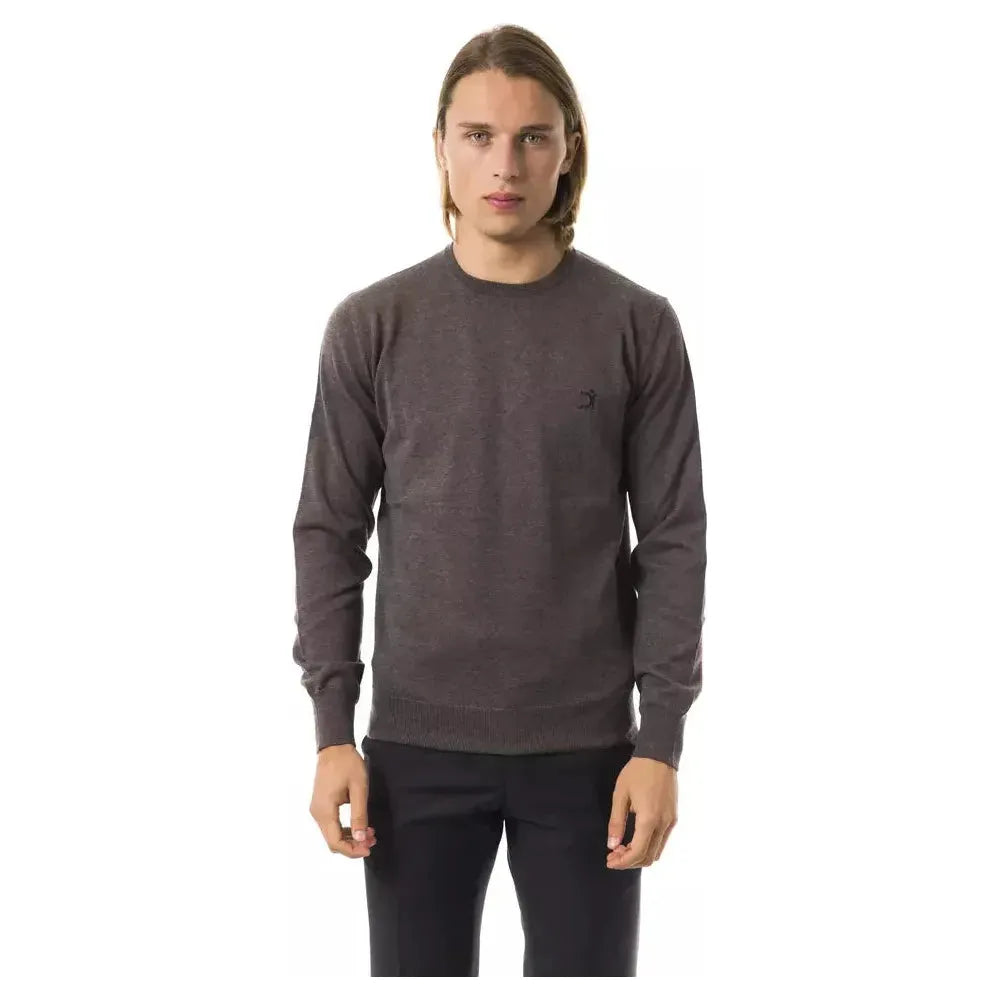 Uominitaliani Gray Merino Wool Men Sweater