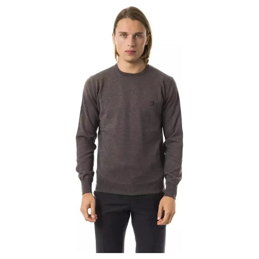 Uominitaliani Gray Merino Wool Men Sweater Uominitaliani