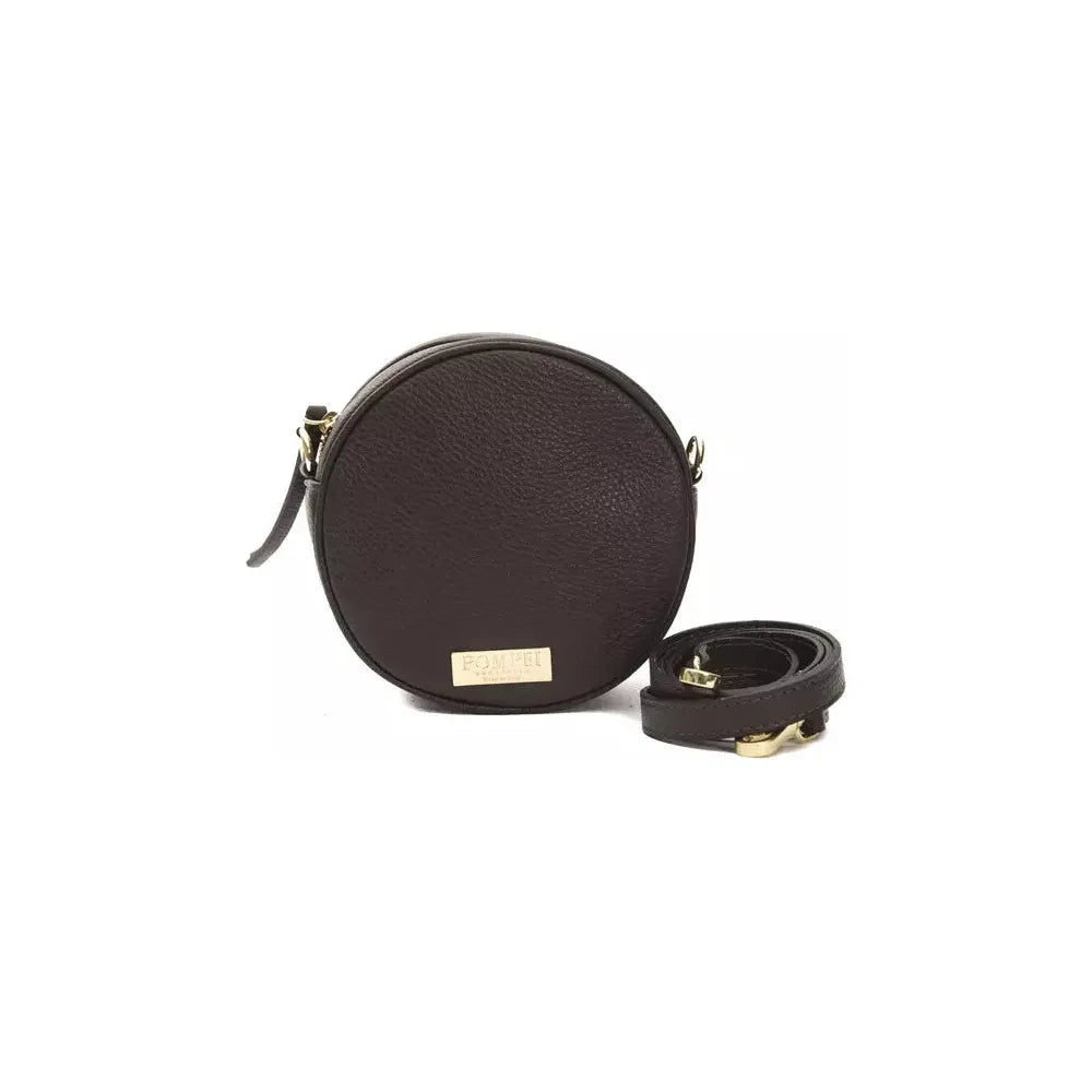 Pompei Donatella Brown Leather Women Crossbody Crossbody Bag Pompei Donatella Dark Slate Gray