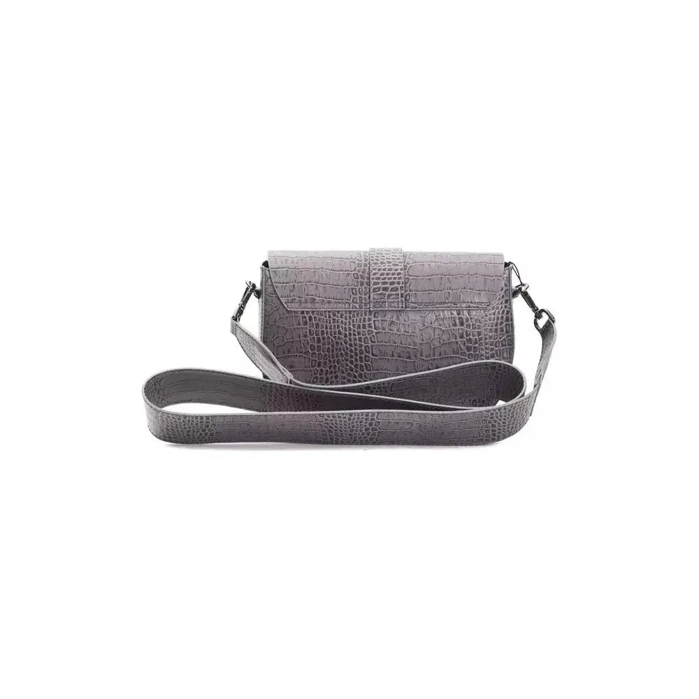 Pompei Donatella Gray Leather Women Crossbody Bag Pompei Donatella