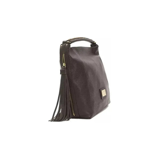 Pompei Donatella Brown Leather Women Shoulder Bag Pompei Donatella