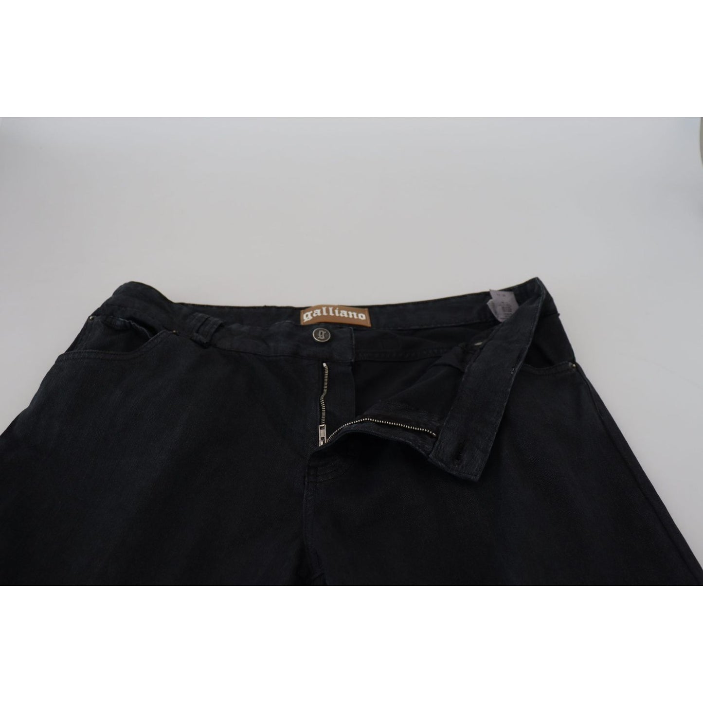 John Galliano Black Cotton Back Buckle Casual Denim Jeans