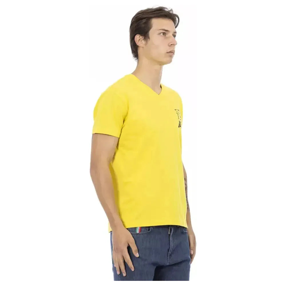 Trussardi Action Yellow Cotton Men T-Shirt Trussardi Action