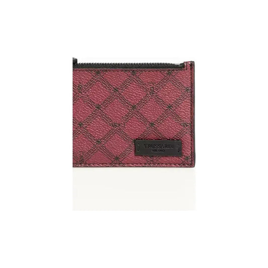 Trussardi Red Crespo Leather Men Wallet Wallet Trussardi