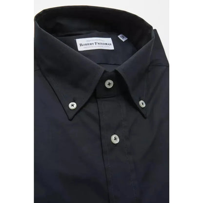 Robert Friedman Black Cotton Men Shirt