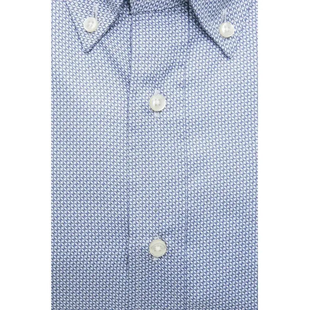 Robert Friedman Light Blue Cotton Men Shirt Robert Friedman